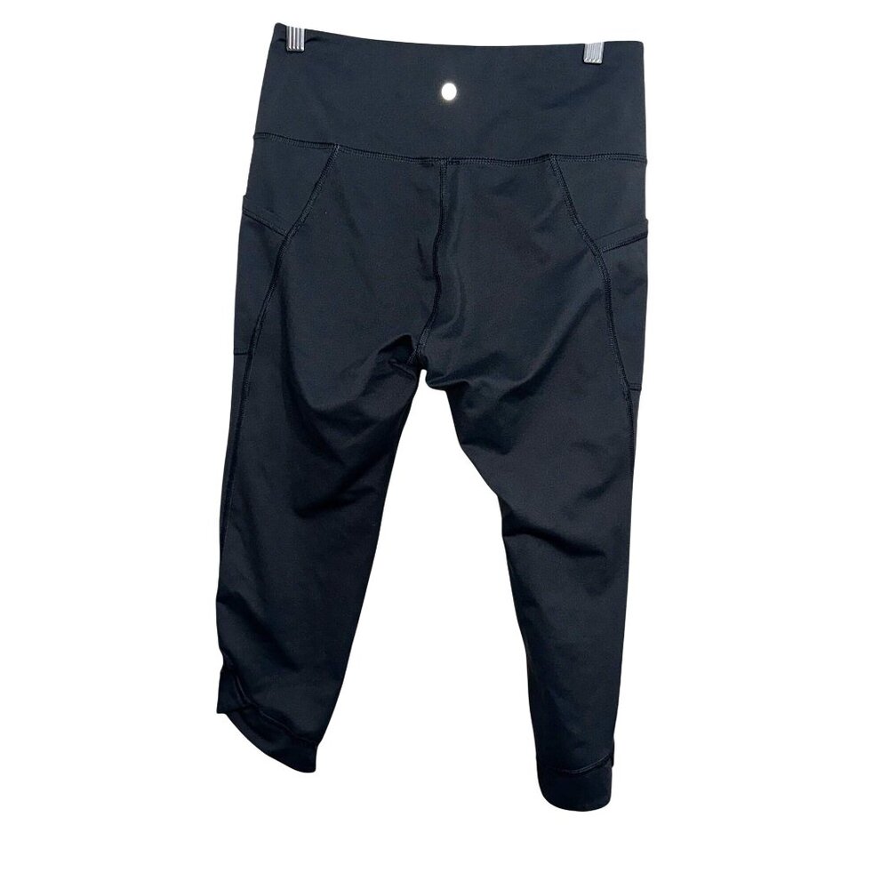 High Waisted Athletic Cropped Leggings W/ Side Pockets Slate Blue Pai Activewear - Picture 4 of 7